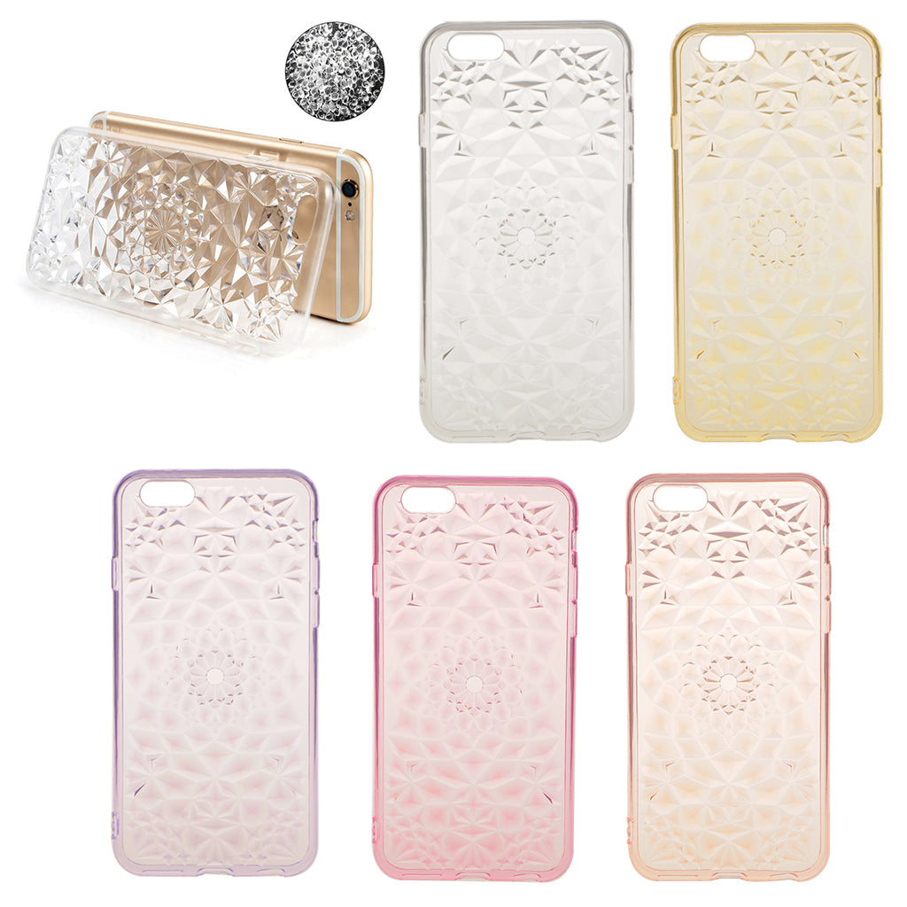 3D Phone Hard Case Cover TPU Silicone Bling for iPhone 6s plus light Pink