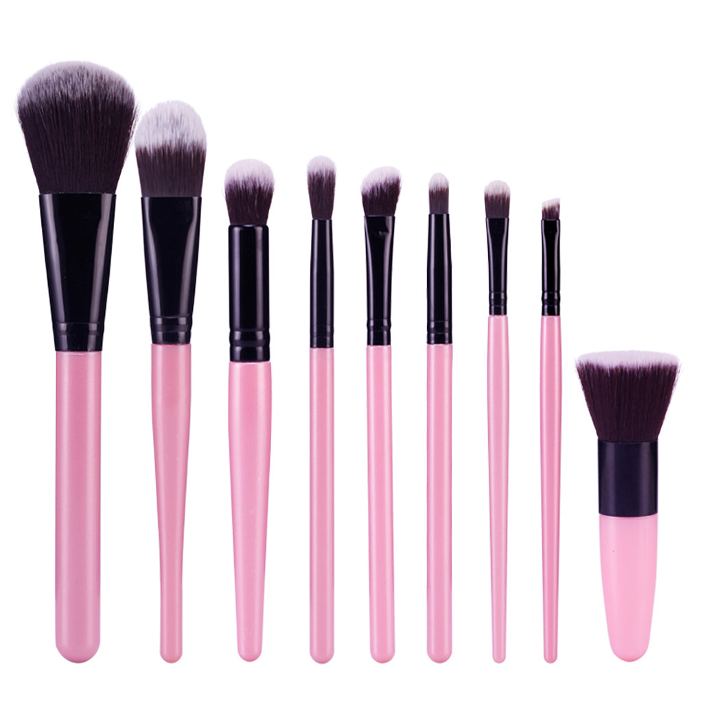 9pcs Makeup Brushes Professional Cosmetic Make Up Brush Set  Pink+ Black