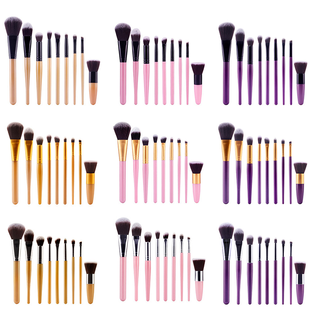 9pcs Makeup Brushes Professional Cosmetic Make Up Brush Set  Pink+ Black