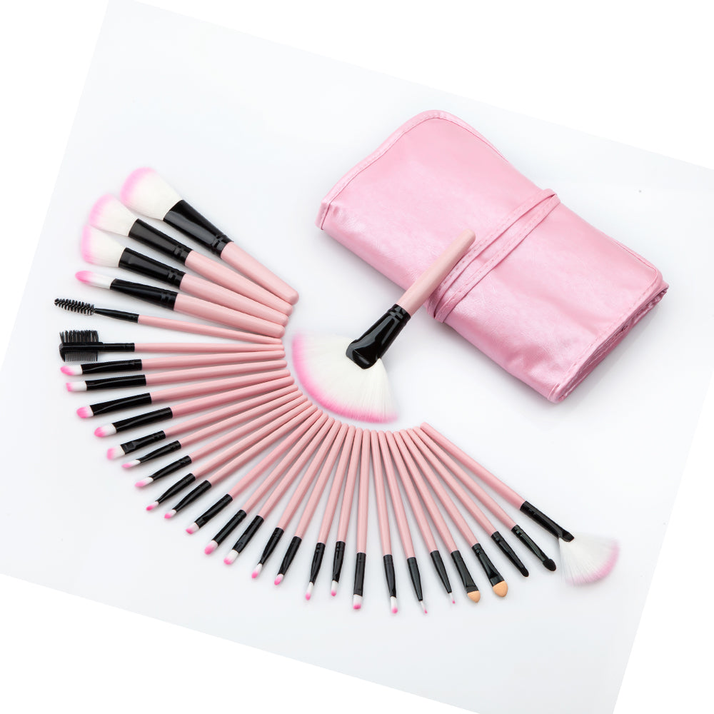 32 Pcs Makeup Brushes Set Cosmetic Brushes Make up Kit with Pink Pouch Bag