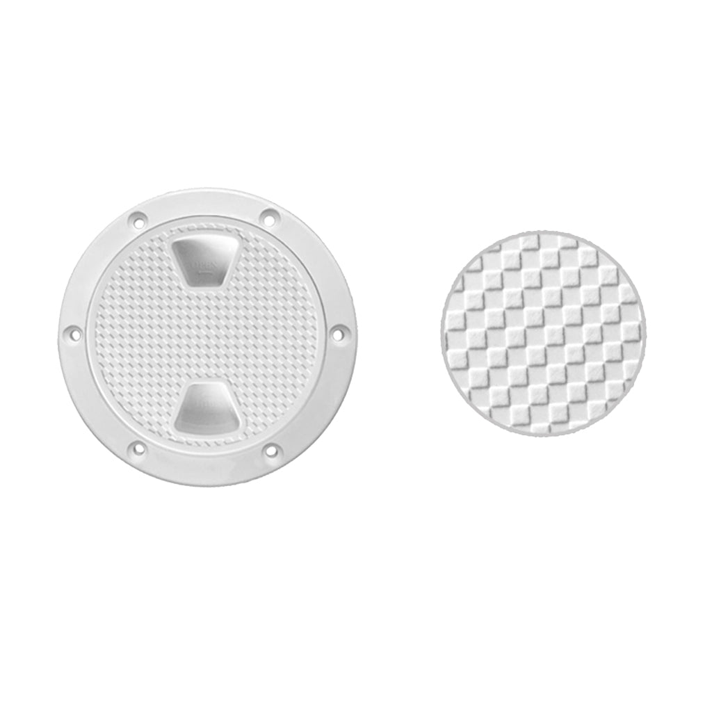 2 Pieces Marine Boat RV White 4" Access Hatch Cover Screw Out Deck Plate