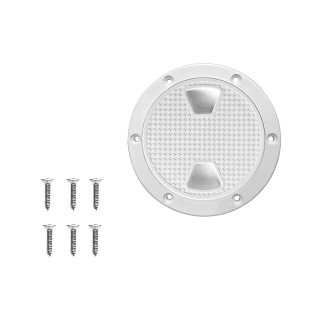 Marine Boat RV White 6" Access Hatch Cover Screw Out Deck Inspection Plate