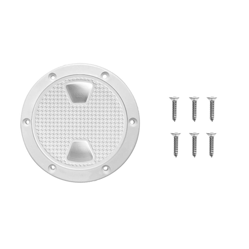 Marine Boat RV White 6" Access Hatch Cover Screw Out Deck Inspection Plate