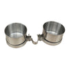 2 pcs Birds Parrot Cages Hanging Feeder Stainless Steel Food Water Bowl  L