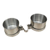 2 pcs Birds Parrot Cages Hanging Feeder Stainless Steel Food Water Bowl  L