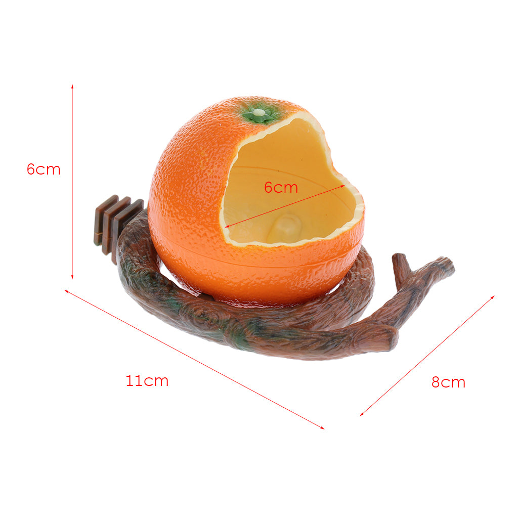 Pet Bird Food Feeding Bowl Feed Cup Hamster Drinking Water Dish Orange