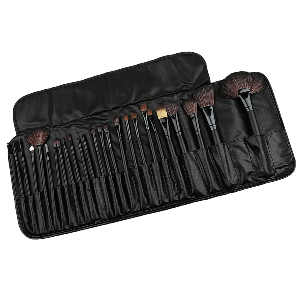 Pro 24Pcs Superior Soft Cosmetic Makeup Brush Set Brushes Kit + Pouch Bag