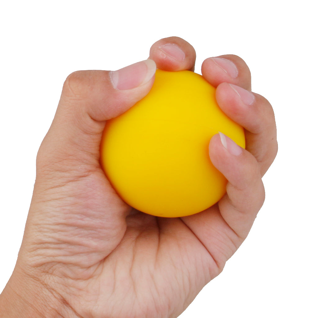 Yellow Silicone Massage Ball Therapy Training Rubber Ball 6cm