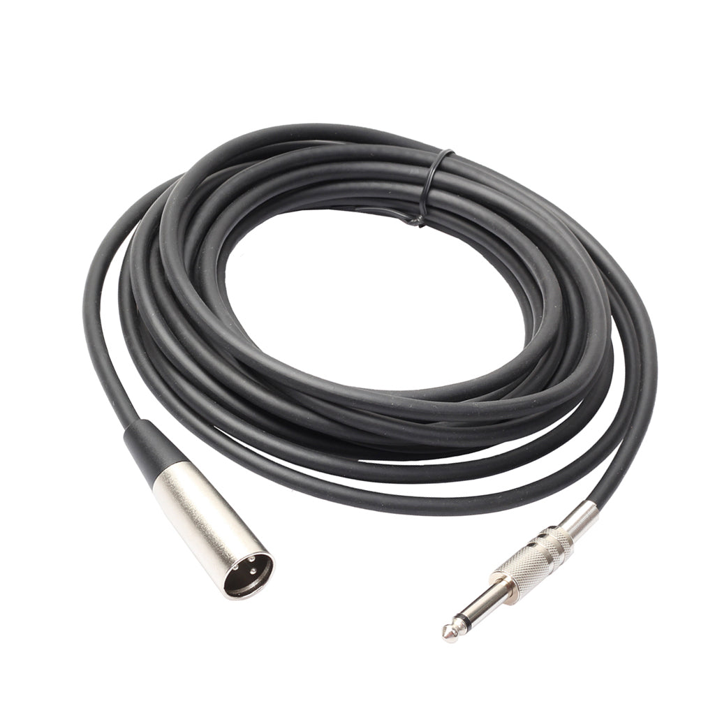 XLR 3 Pin Male to 1/4 6.35mm Mono Jack Male Plug Audio Microphone Cable 10m