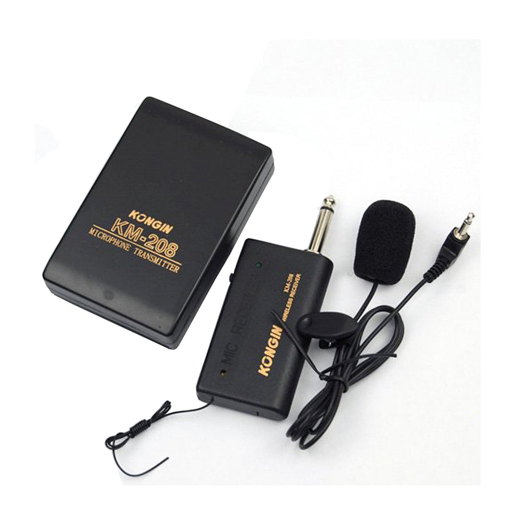 Wireless FM Transmitter Receiver Lavalier Lapel Clip Microphone Mic System