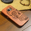 Natural Wooden Carve Phone Case Cover for Samsung Galaxy S7-Skull