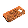 Natural Wooden Carve Phone Case Cover for Samsung Galaxy S7-Skull