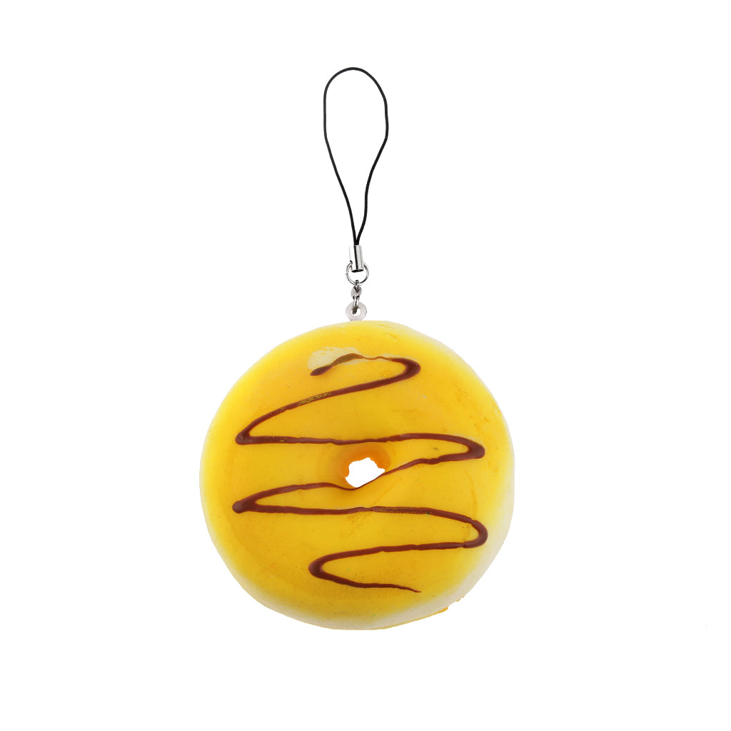 5pcs 8cm Artificial Donut Charm Pendant Cell Phone Strap Lanyard Decoration