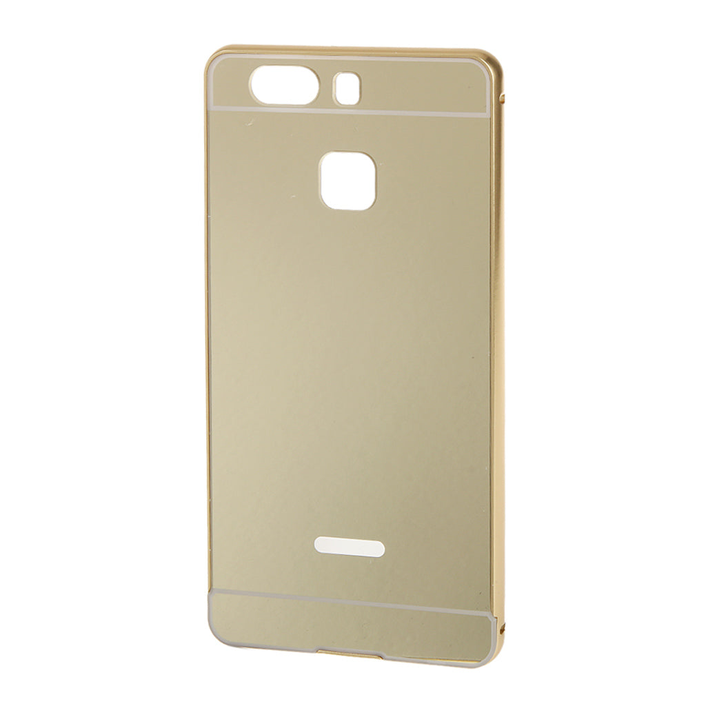 Ultra-thin Aluminum Metal Mirror Back Case Cover for Huawei P9-Gold