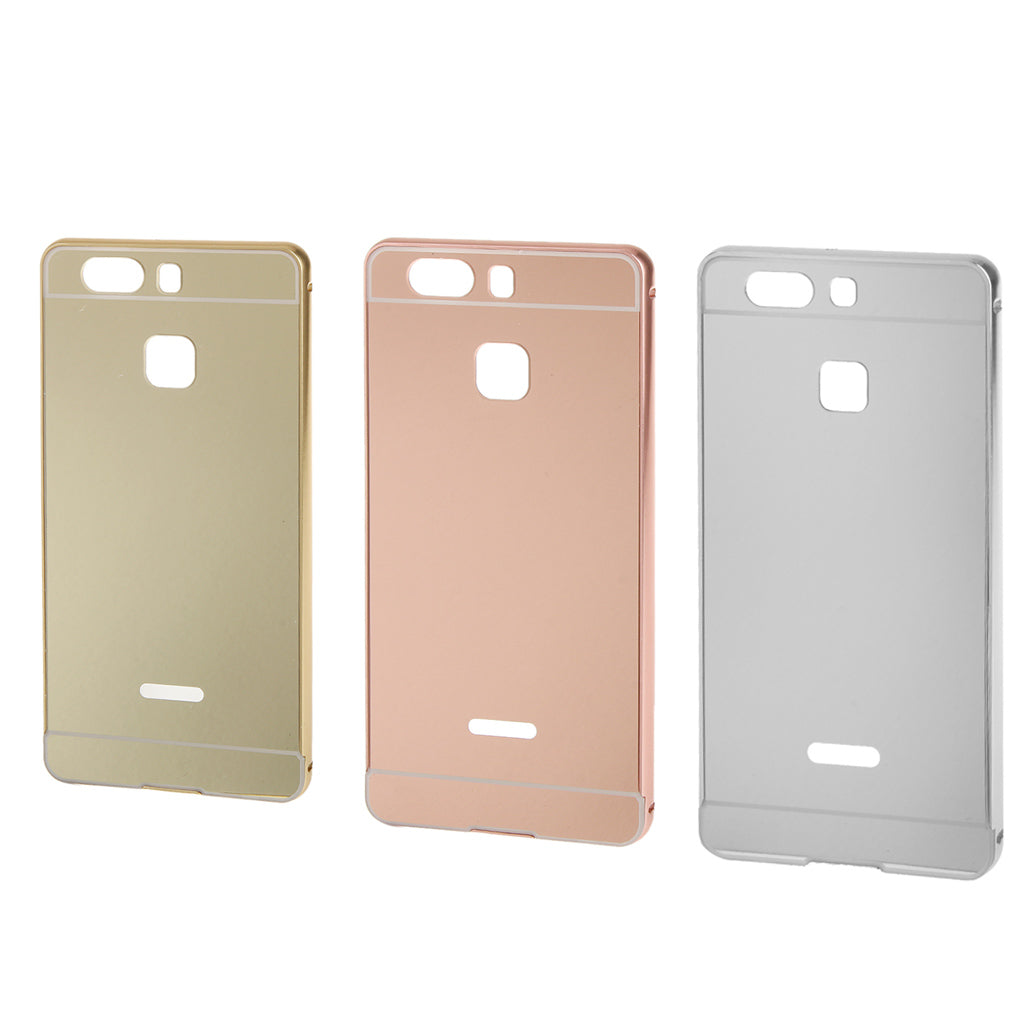 Ultra-thin Aluminum Metal Mirror Back Case Cover for Huawei P9-Gold