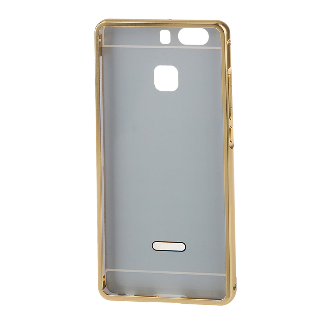 Ultra-thin Aluminum Metal Mirror Back Case Cover for Huawei P9-Gold