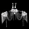 Luxury Wedding Bridal Crystal Silver Shoulder Chain Necklace Earring Jewelry