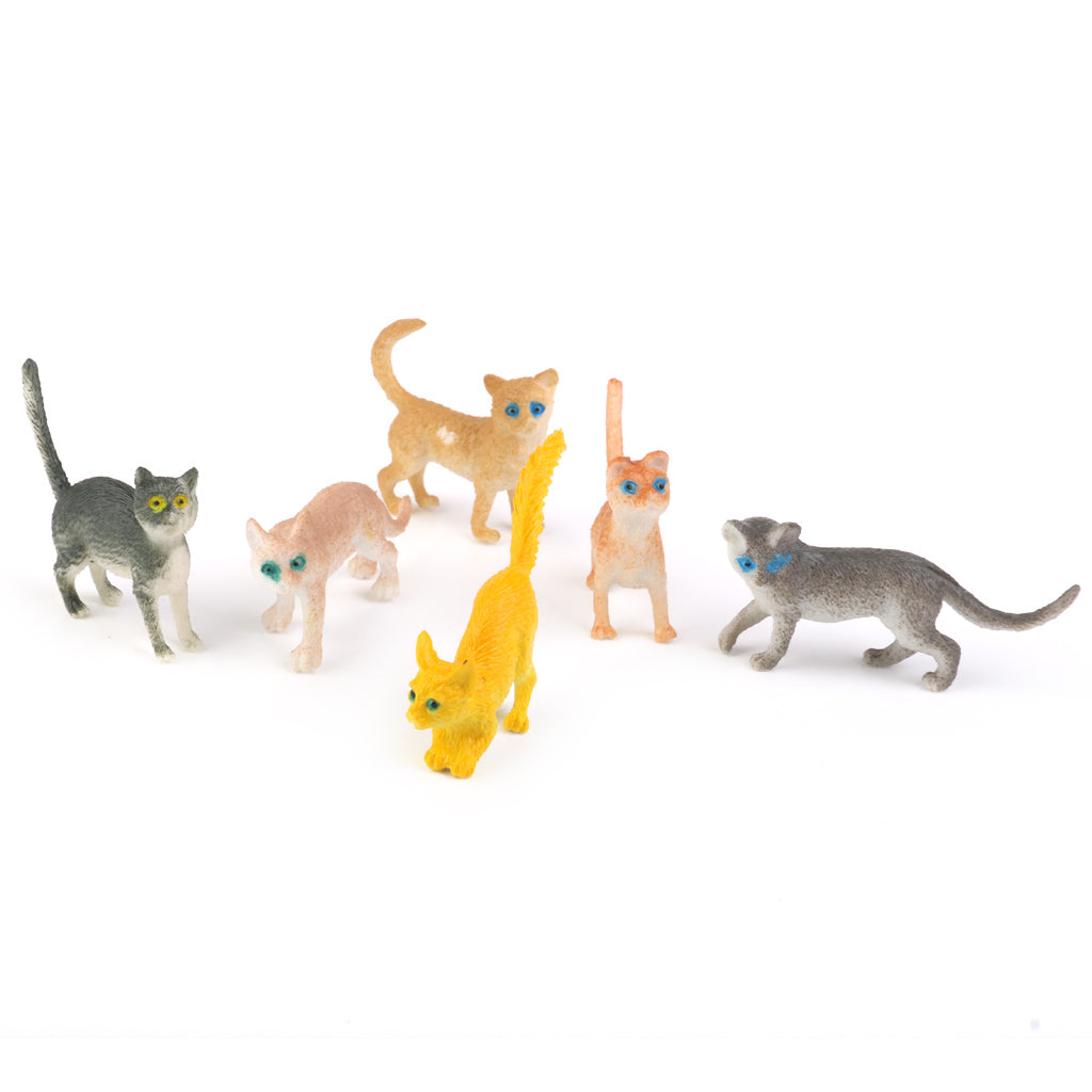 Plastic Small Cat Figures Simulation Moulds Kids Toy Colorful 12PCS