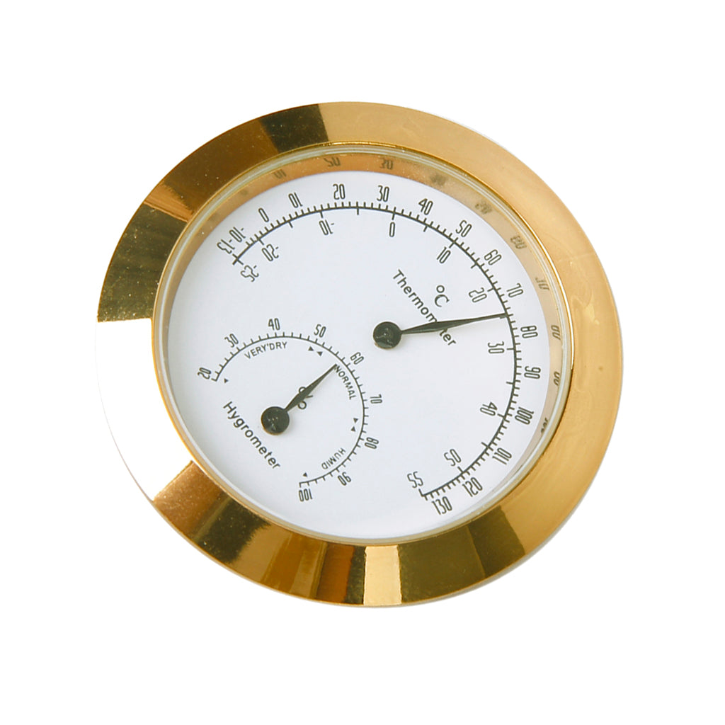 Golden Round Thermometer and Hygrometer for Guitar Violin Case