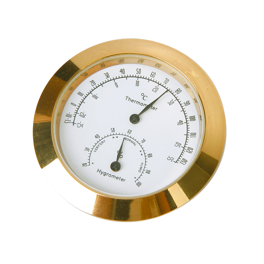 Golden Round Thermometer and Hygrometer for Guitar Violin Case