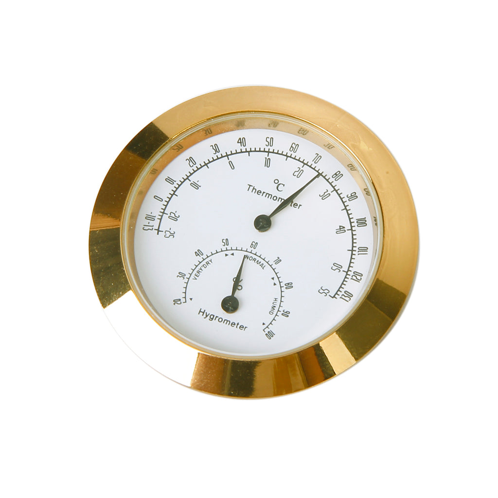 Golden Round Thermometer and Hygrometer for Guitar Violin Case