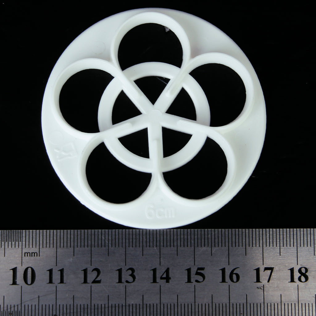 2.36 Inch Five Petal Rose Cutter For Sugarcraft And Cake Decorating White