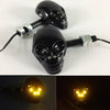 Universal Motorcycle Skeleton Head Skull Turn Signal Light Indicators Lights