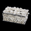 Small Silver Plated Crystal Rhinestone Hollow Enamel Jewelry Trinket Box