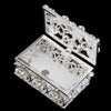 Small Silver Plated Crystal Rhinestone Hollow Enamel Jewelry Trinket Box