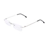 Unisex Metal Rimless Glasses Eyeglasses Frame Silver Frame Lightweight