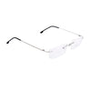 Unisex Metal Rimless Glasses Eyeglasses Frame Silver Frame Lightweight