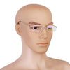 Unisex Metal Rimless Glasses Eyeglasses Frame Silver Frame Lightweight