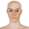 Unisex Metal Rimless Glasses Eyeglasses Frame Silver Frame Lightweight