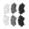 Footful 6 Pairs Open-Toed 5-Toe Forefoot Socks Black/White/Grey