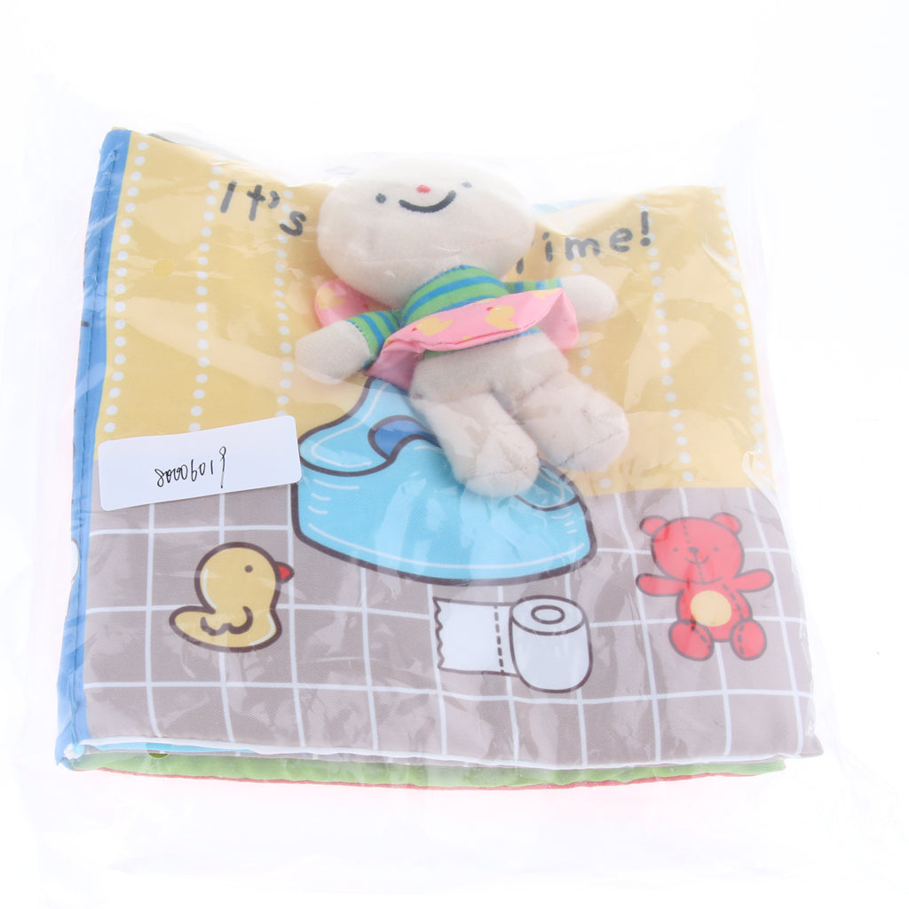 Soft Fabric Cloth Book for Baby Toddlers Early Educational Toy Potty Time