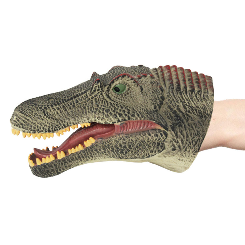 Simulation Dinosaur Animal Head Model Hand Puppet Kids Toy Spinosaurus