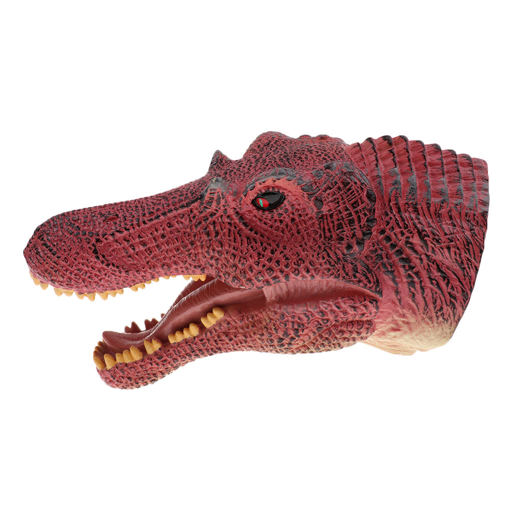 Simulation Dinosaur Animal Head Model Hand Puppet Kids Toy Spinosaurus