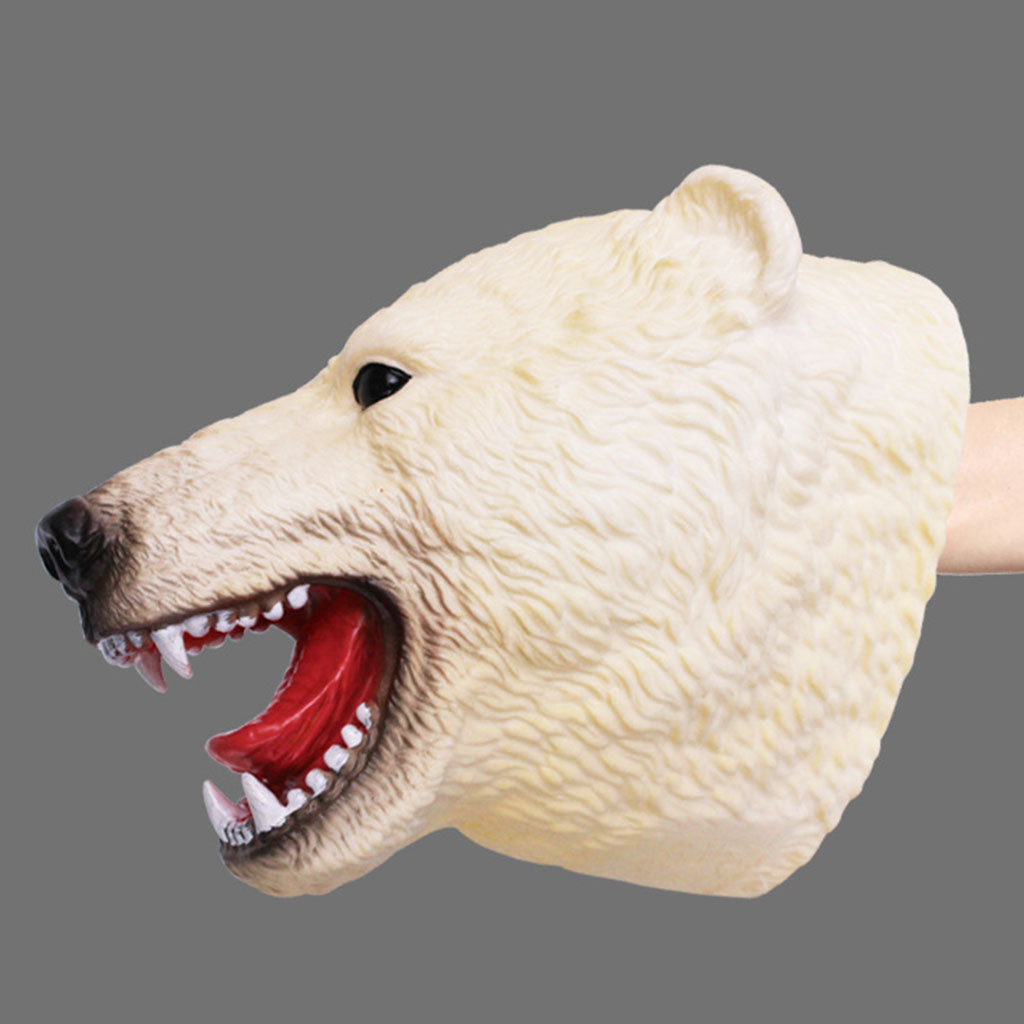 Simulation Dinosaur Animal Head Model Hand Puppet Kids Toy Polar Bear