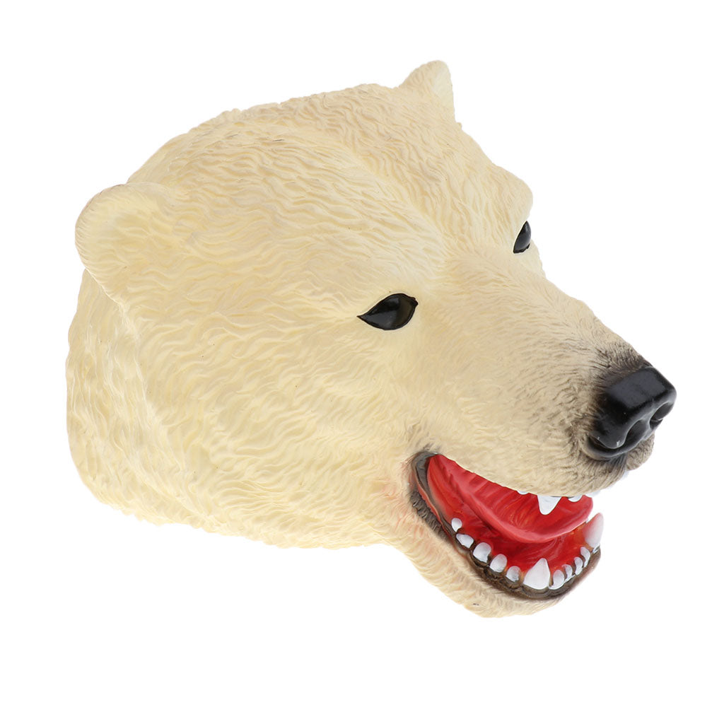 Simulation Dinosaur Animal Head Model Hand Puppet Kids Toy Polar Bear