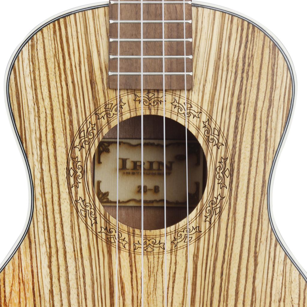 1 Piece Ukulele Guitar Acoustic Ukelele Zebrawood 4 Strings Guitar 26inch