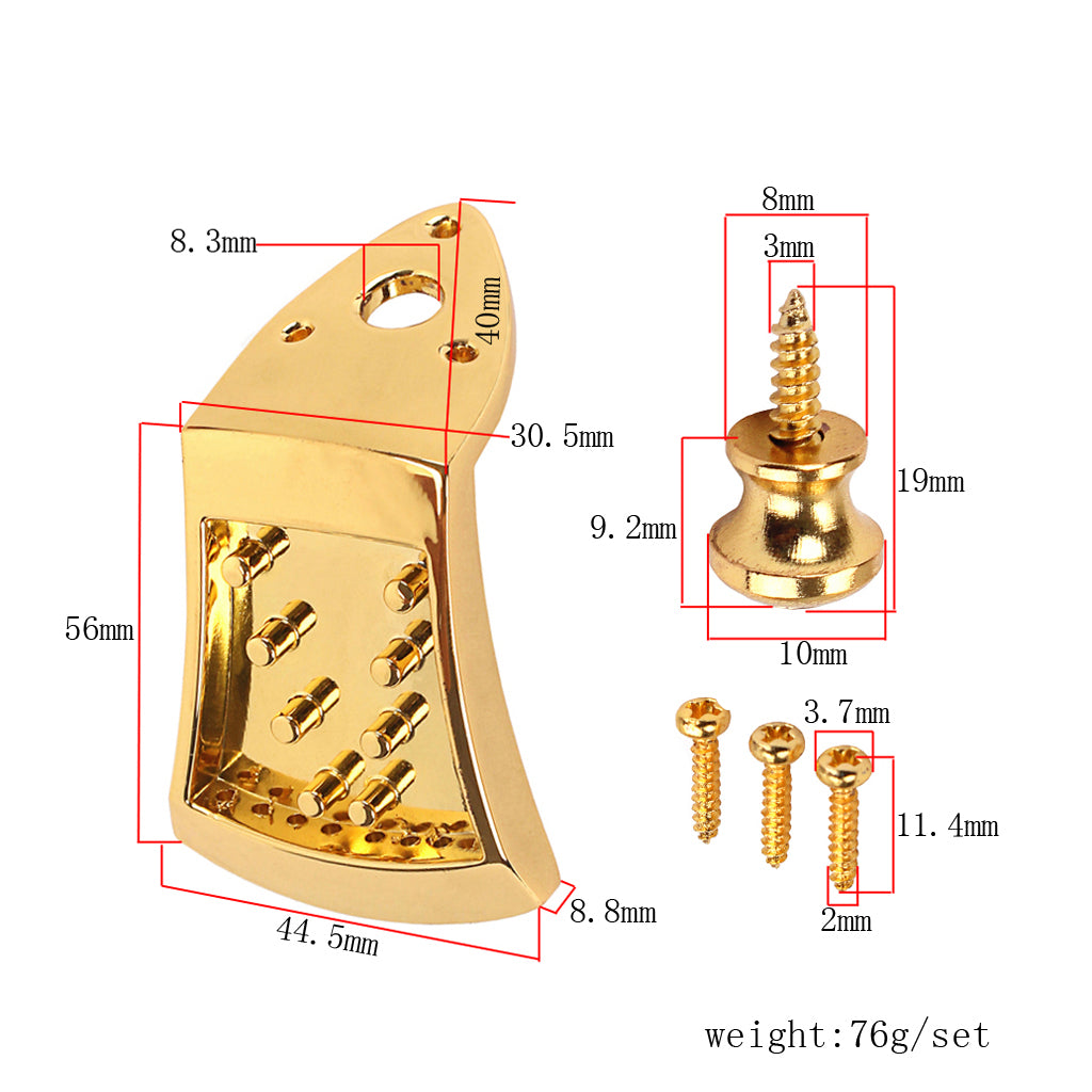 Triangle 8 Strings Guitar Mandolin Tailpiece w/Screws Strap Buttons Parts