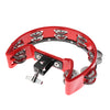 Music Rattle Tambourine Handbell Shaker for Precussion Accompaniment Red