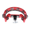 Music Rattle Tambourine Handbell Shaker for Precussion Accompaniment Red