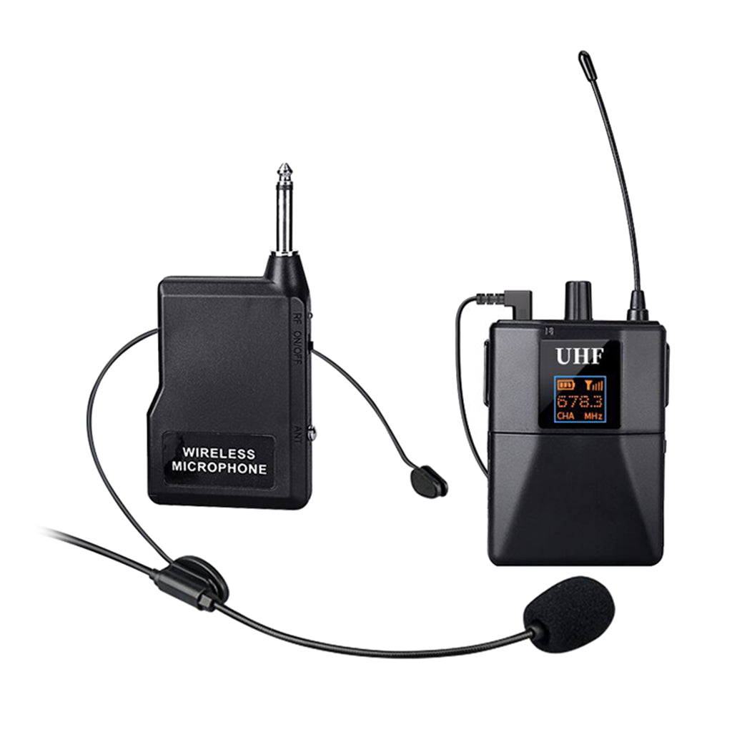 Wireless Microphone System Lavalier Mic with XLR Cable Transmitter Receiver