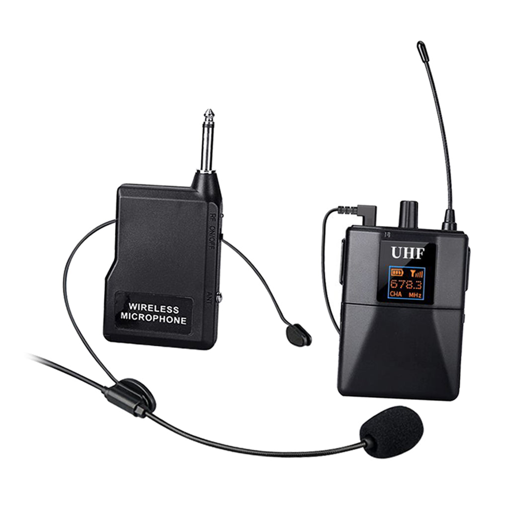 Wireless Microphone System Lavalier Mic with XLR Cable Transmitter Receiver