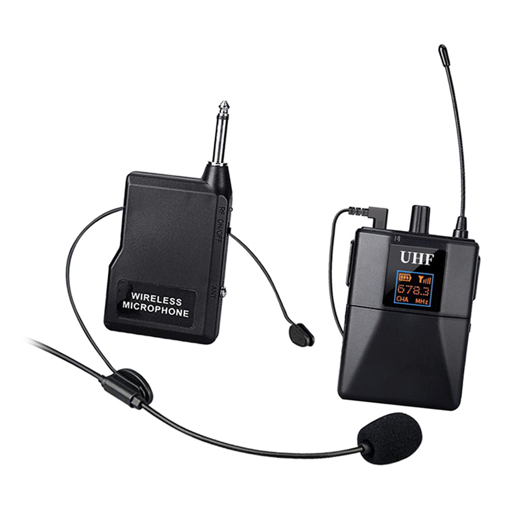 Wireless Microphone System Lavalier Mic with XLR Cable Transmitter Receiver