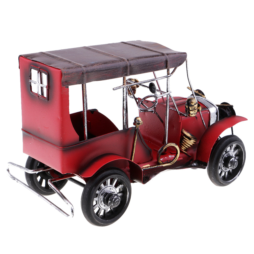 Vintage Car Music Box Classical Music Box Craft Gifts for Home Ornament Red