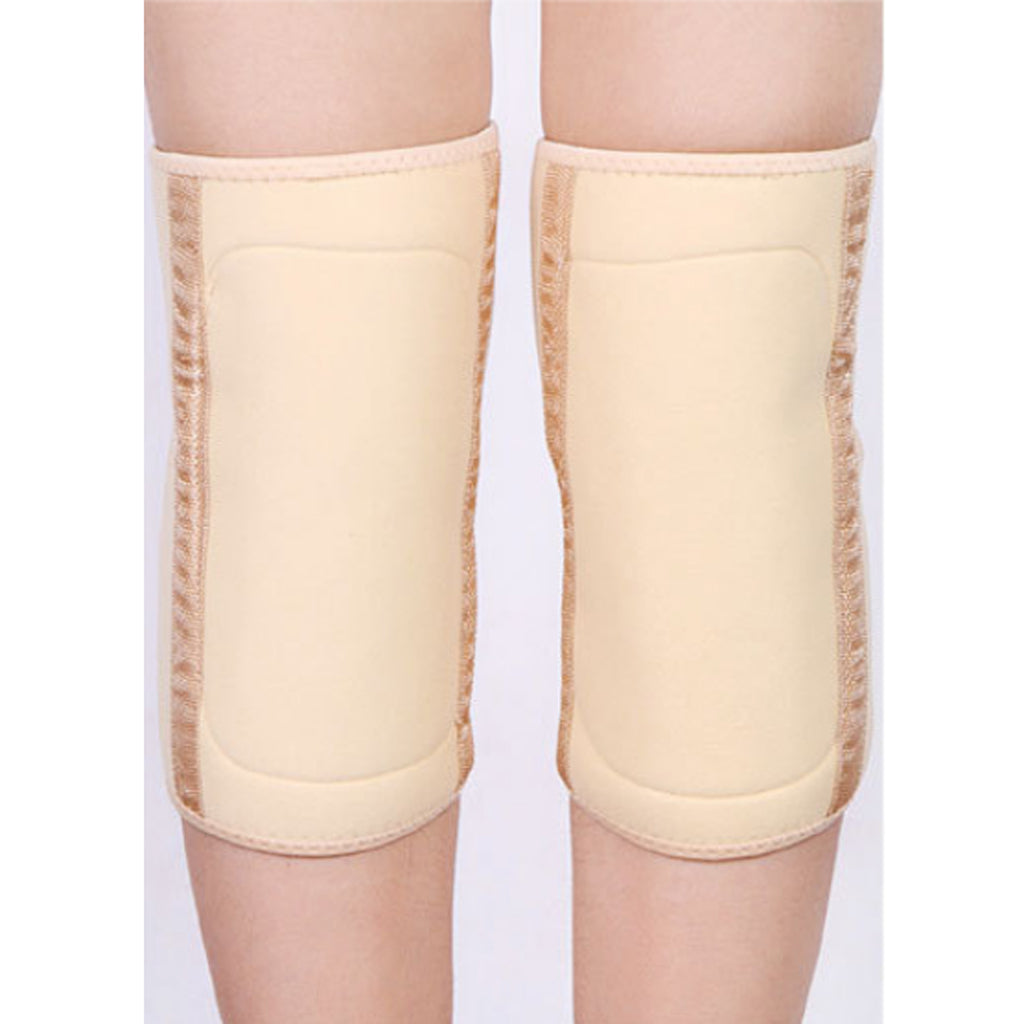 1 Pair Breathable Warm Knee Brace Sleeve Winter Knee Protector Wrap Beige-M