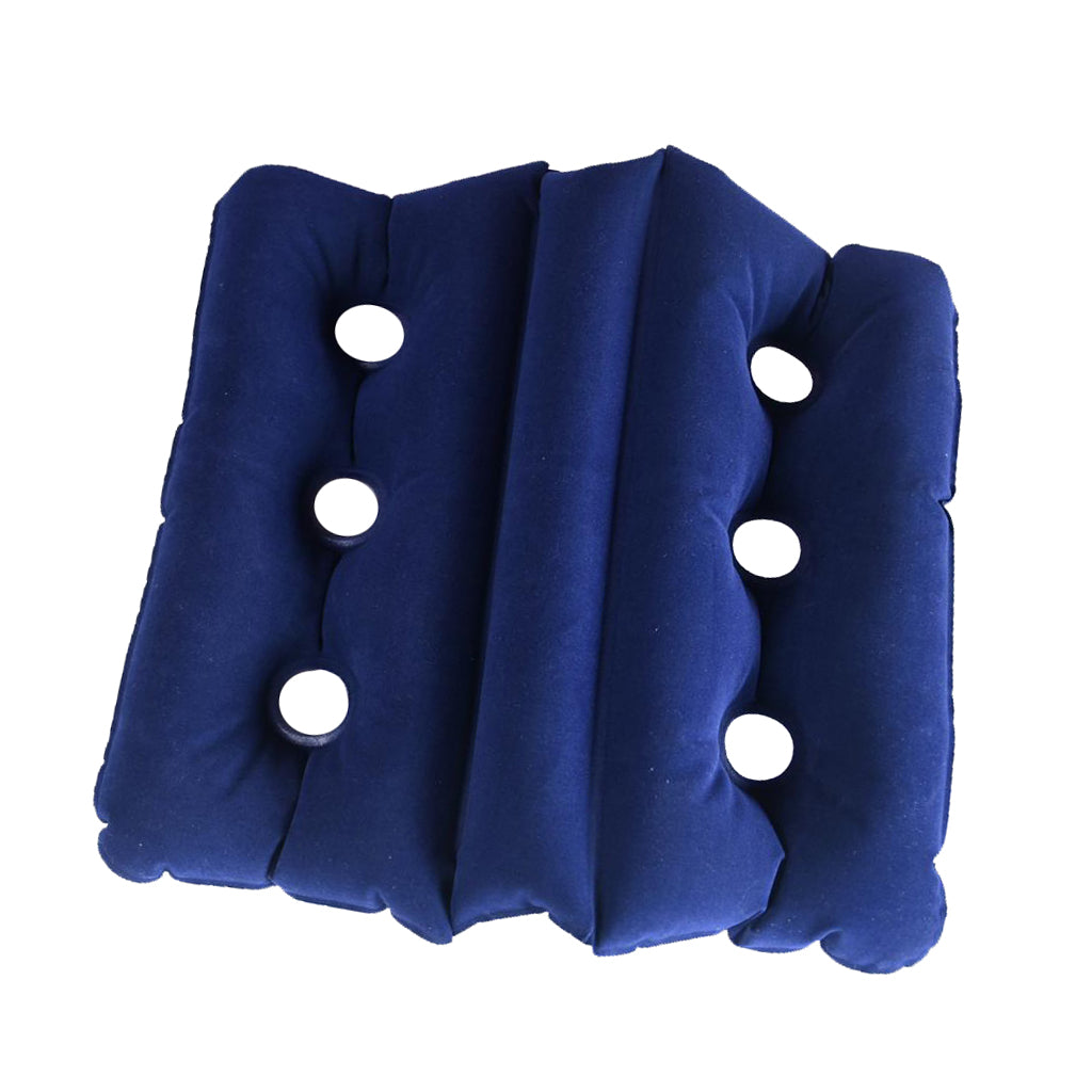 Foldable Air Inflatable Cushion Seat Chair Wheelchair Pillow Pad Dark Blue