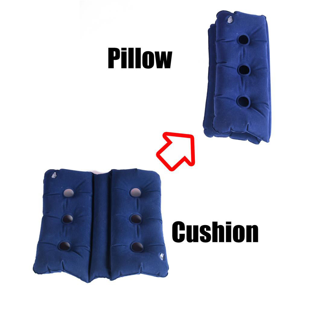 Foldable Air Inflatable Cushion Seat Chair Wheelchair Pillow Pad Dark Blue